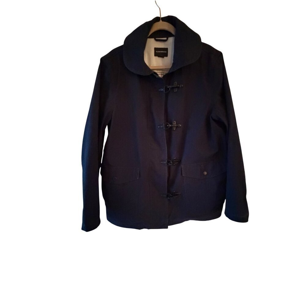 Club Monaco Mens Fireman Jacket Size Large Black Canvas Vintage